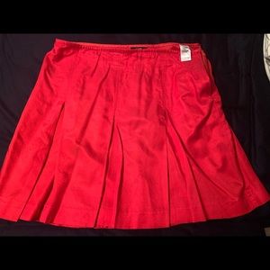 Lined Cotton Box-Pleat Short SKIRT